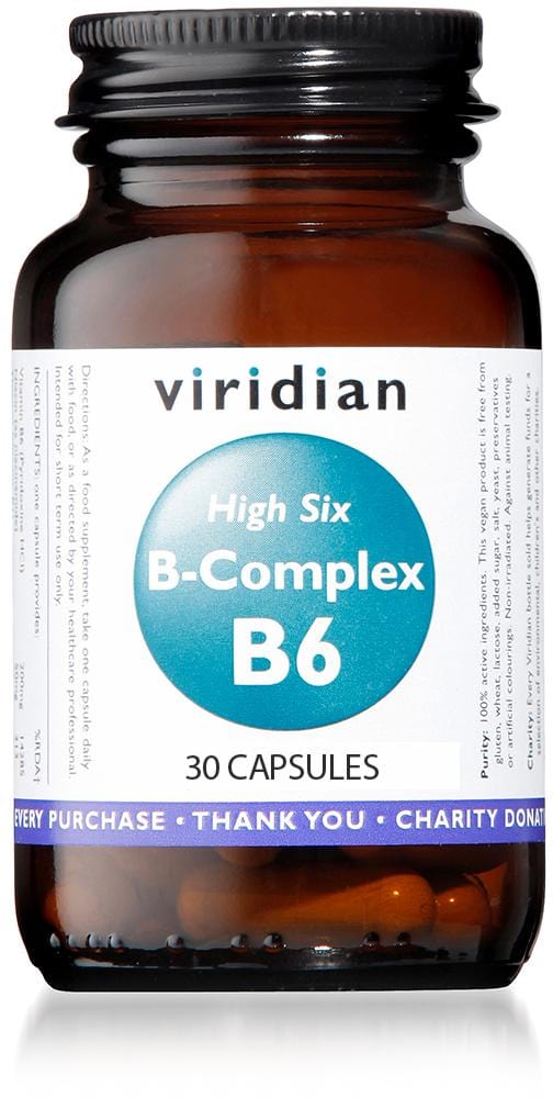 Viridian High Six Vitamin B6 with B-Complex, 30 Capsules