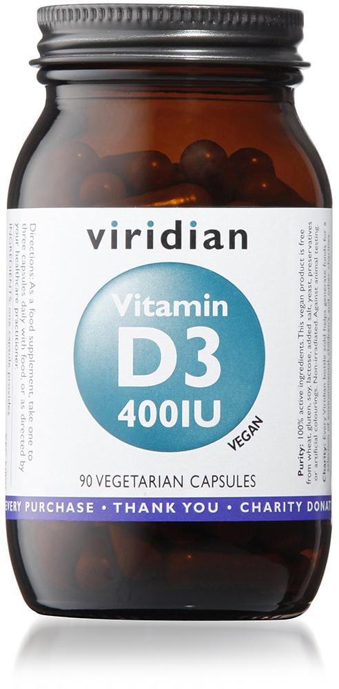 Viridian Vitamin D3, 400iu, 90 VCapsules