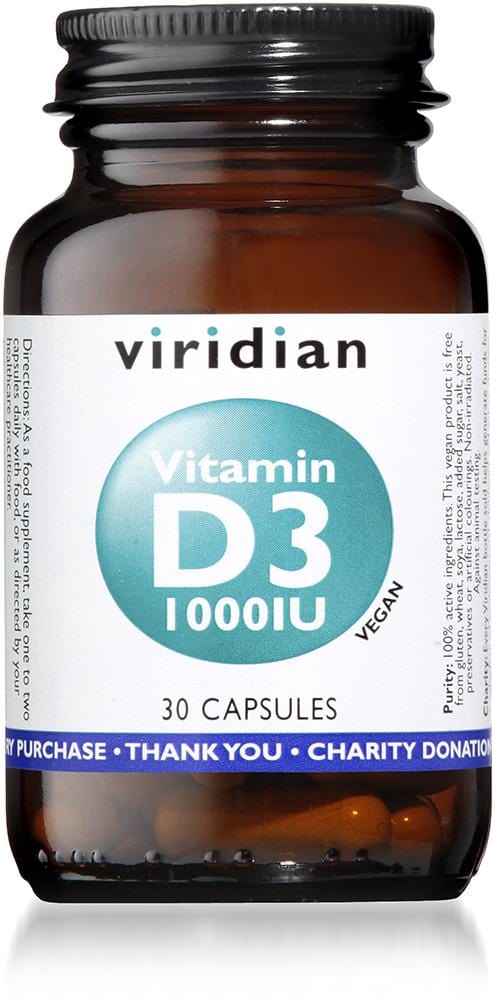 Viridian Vitamin D3, 1000iu, 30 VCapsules