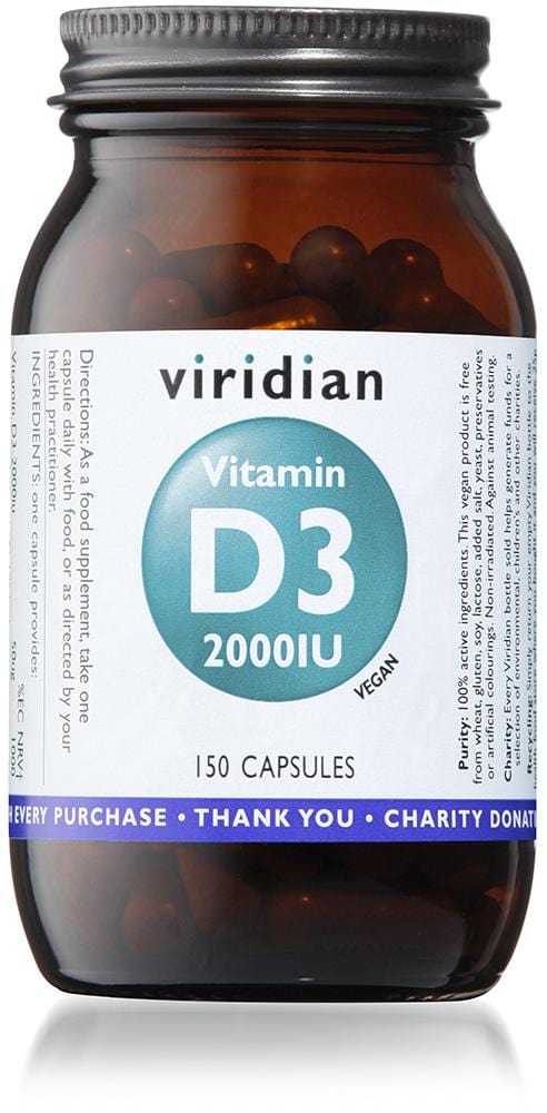 Viridian Vitamin D3 2000IU,  150 Capsules