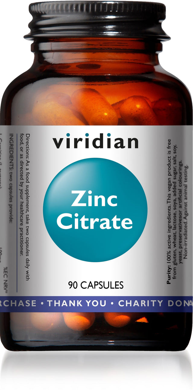 Viridian Zinc Citrate 15mg, 90 Capsules