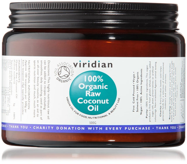 Viridian 100% Organic Raw Coconut Oil, 500gr