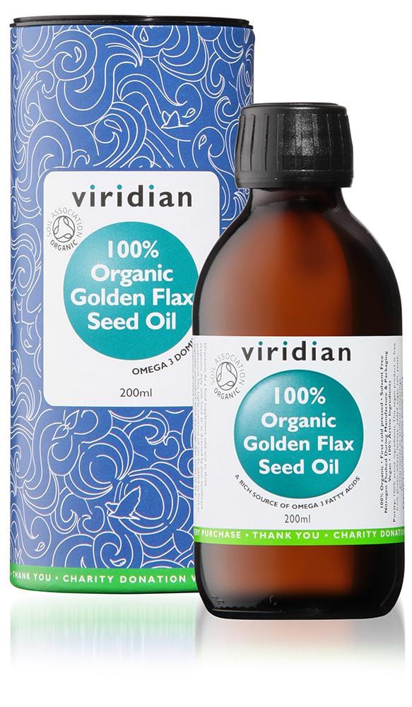 Viridian 100% Organic Golden Flaxseed Oil, 200ml