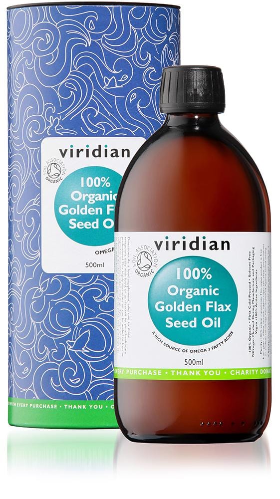 Viridian 100% Organic Golden Flaxseed Oil, 500ml