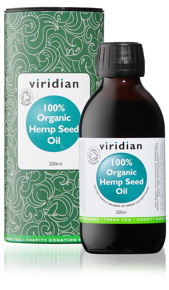 Viridian 100% Organic Hemp Seed Oil, 200ml