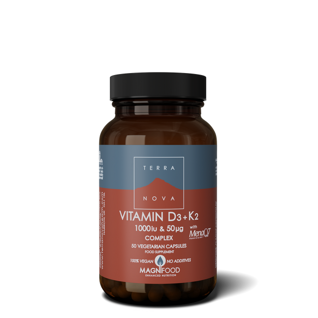 Terranova Vitamin D3 + K2 Complex 1000iu & 50ug, 50 Capsules