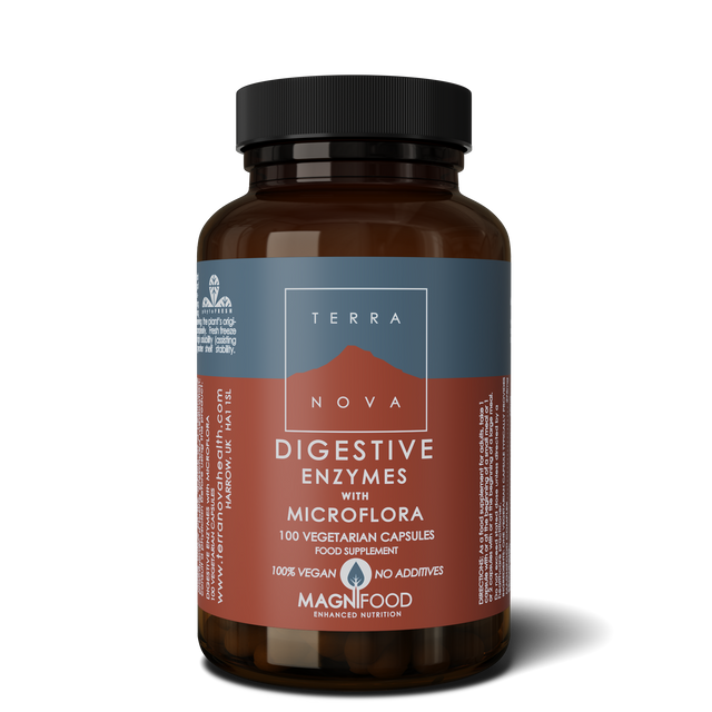 Terranova Digestive Enzyme Complex with Microflora,  100 Capsules