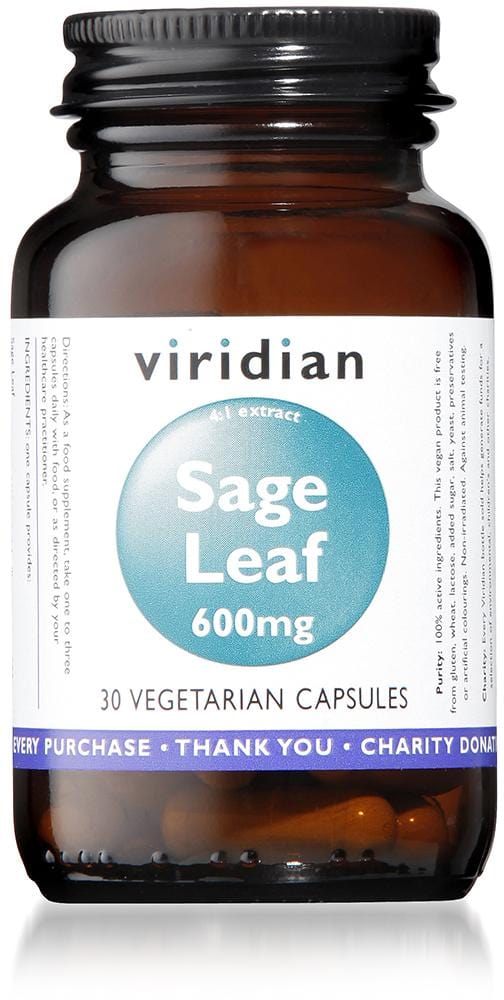 Viridian Sage Leaf Extract, 600mg, 30 Capsules