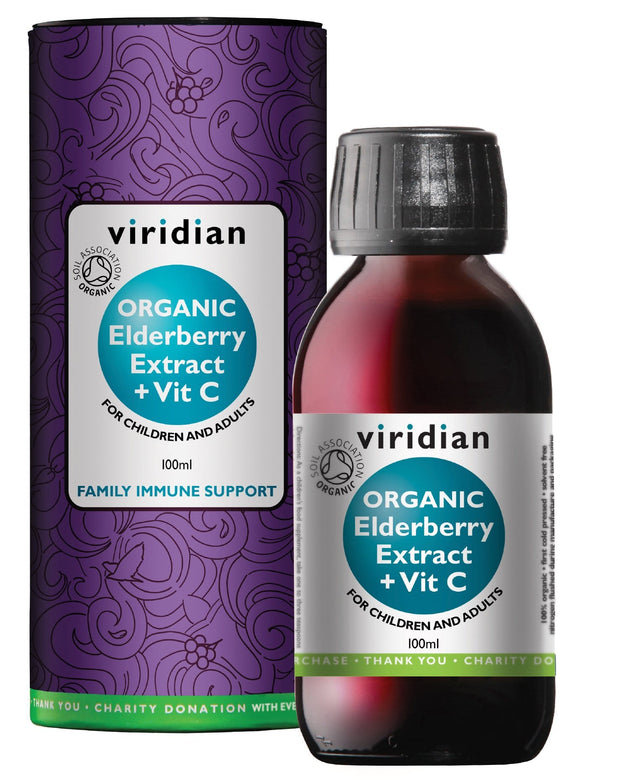 Viridian Organic Elderberry Extract+ Vit C,  100ml
