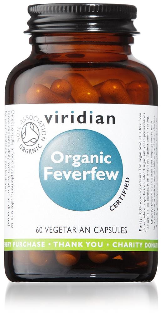 Viridian Organic Feverfew, 400mg, 60 Capsules