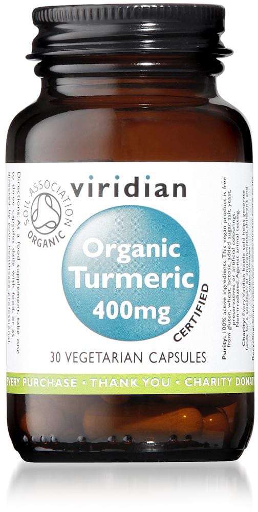 Viridian Organic Turmeric, 400mg, 30 VCapsules