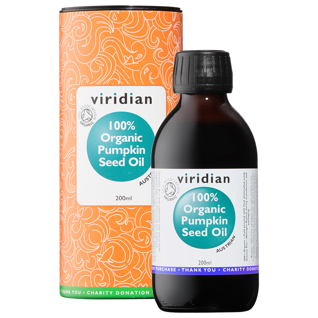 Viridian 100% Organic Pumpkin Seed Oil, 200ml