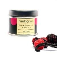 MelitaRose Black Raspberry And Vanilla Soy Candle Tin, 160gr