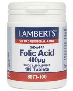 Lamberts Folic Acid, 400mcg, 100 Tablets