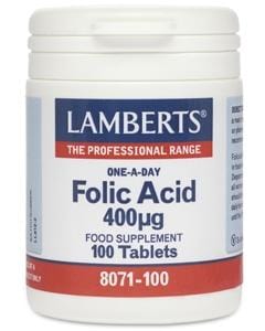Lamberts Folic Acid, 400mcg, 100 Tablets