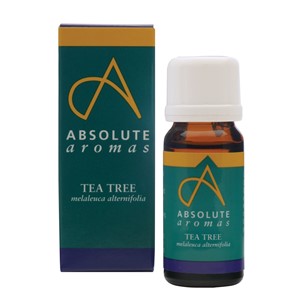 A 30ml bottle of Absolute Aromas Tea Tree oil, steam distilled from plant leaves, ideal for antiseptic, antibacterial, antiviral, antifungal uses and immune support