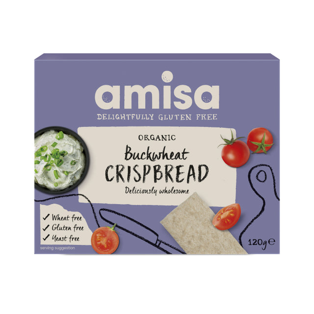 Amisa Organic Gluten Free Buckwheat Crispbread, 120gr