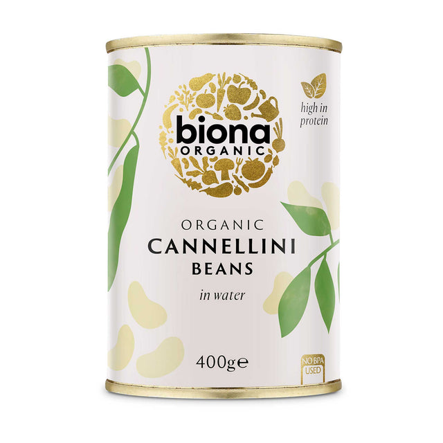 Creamy, organic cannellini beans from Italy in a 400g can, cooked with a fluffy texture and mild, nutty flavour