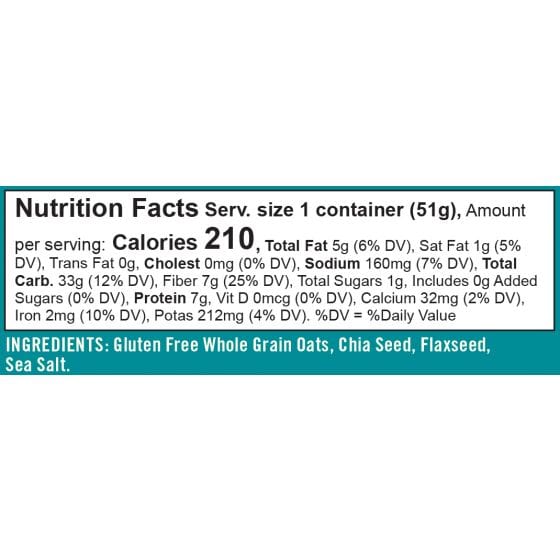 Bob's Red Mill Gluten Free Organic Oatmeal Cup, 51gr