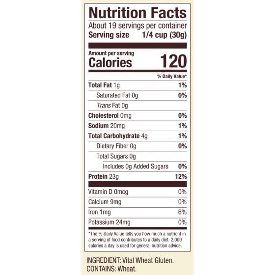 Raw vital wheat gluten powder in a white bowl, highlighting its fine texture