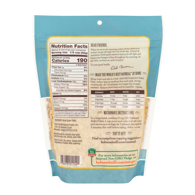 Bobs Red Mill Old Fashioned Rolled Oats, 397gr