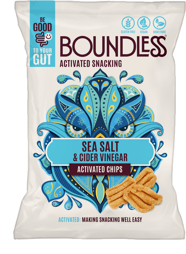 Boundless Activated Snacking, Sea Salt and Cider Vinegar Activated Chips- Sharing Bag 80gr