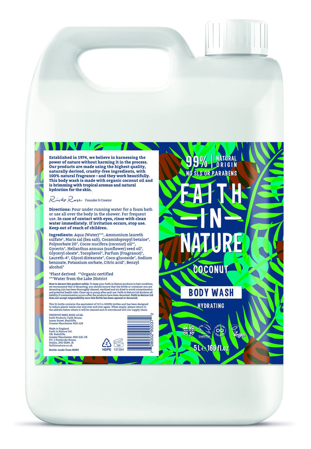 Faith in Nature Coconut Body Wash,  5Ltr