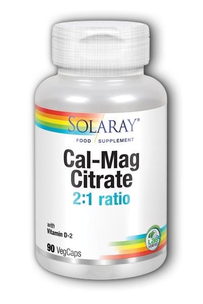 Solaray Calcium-Magnesium Citrate 2:1 with Vitamin D, 90 VCapsules