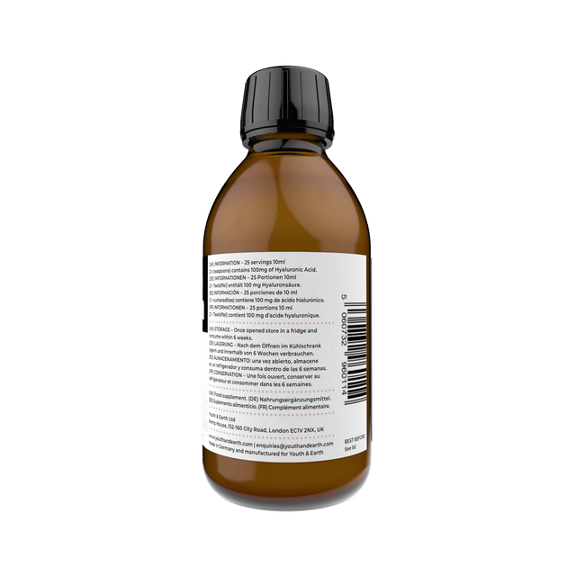 Youth & Earth Liposomal Hyaluronic Acid 100mg, Dragonfruit 250ml