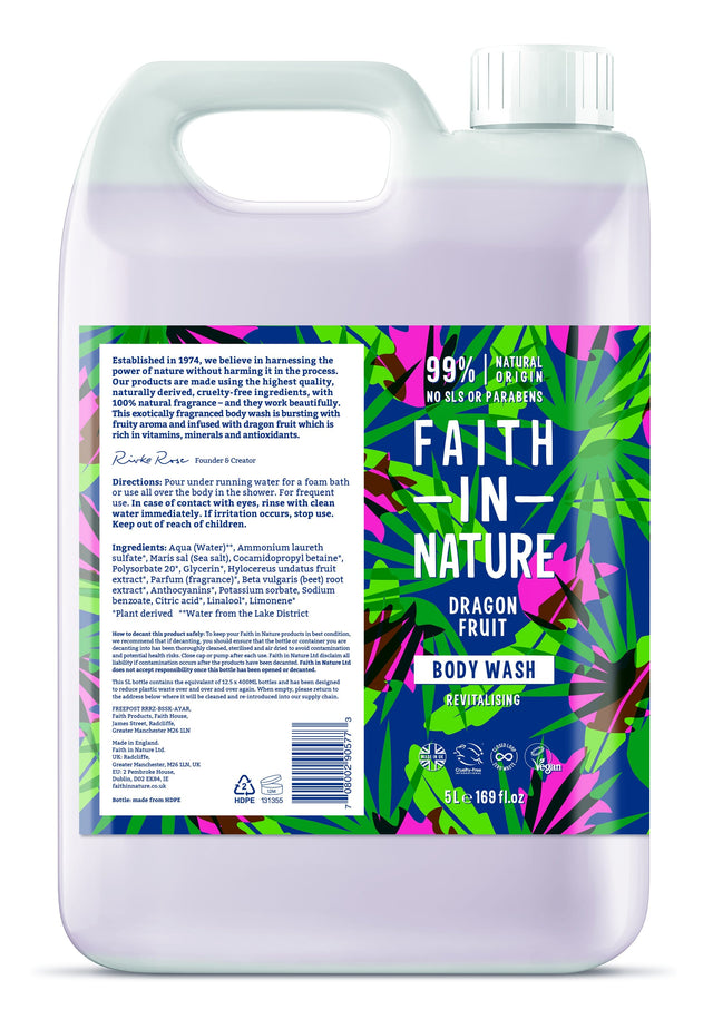 Faith in Nature Dragonfruit Body Wash, 5 Ltr