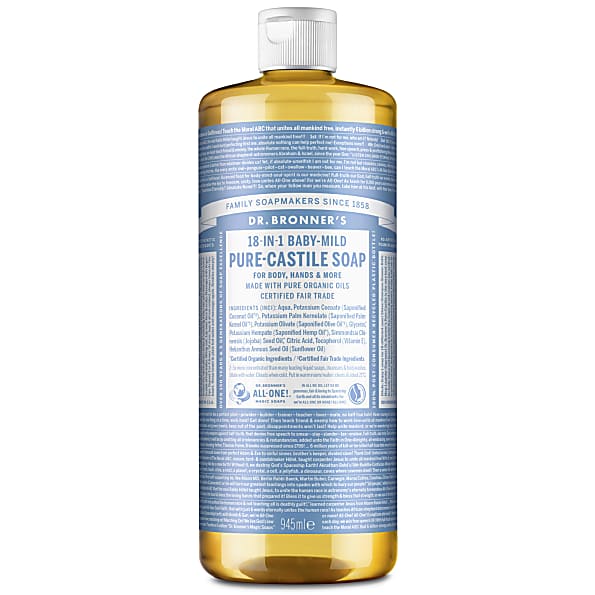 Dr Bronner Organic Castile Soap- Unscented, 946ml