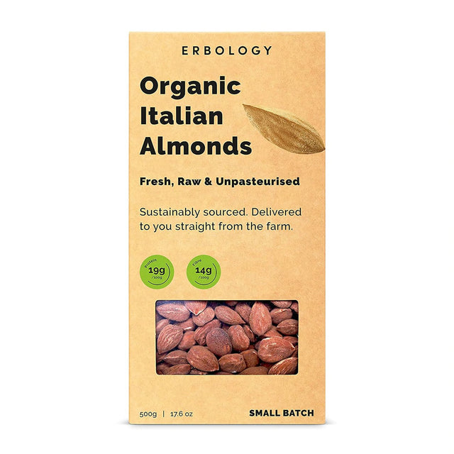 Erbology Organic Raw Italian Almonds, 500gr