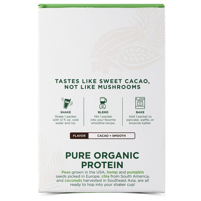 Four Sigmatic Organic Plant Based Protein - Creamy Cacao,  10 Sachets