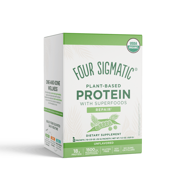 Four Sigmatic Organic Plant Based Protein- Unflavoured, 10 Sachets