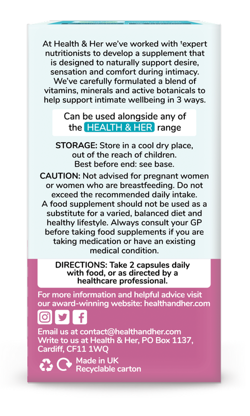 Health & Her Intimacy+ Multi-Nutrient Food Supplement, 60 Capsules