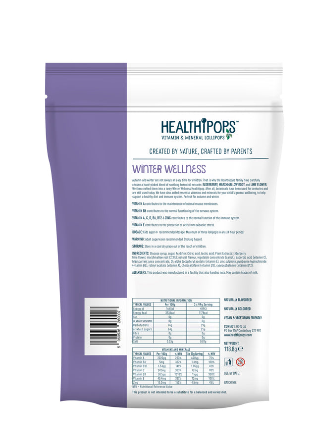 Healthipops Winter Wellness Lollipop, 12X9.9gr