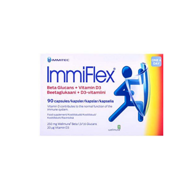 Immitec Immiflex Beta Glucans+ Vitamin D3,  90 VCapsules