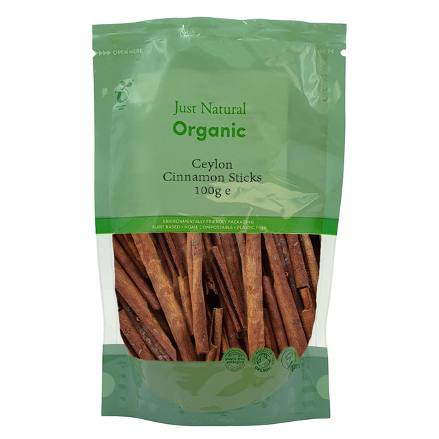 Just Natural Organic Ceylon Cinnamon Sticks, 100gr
