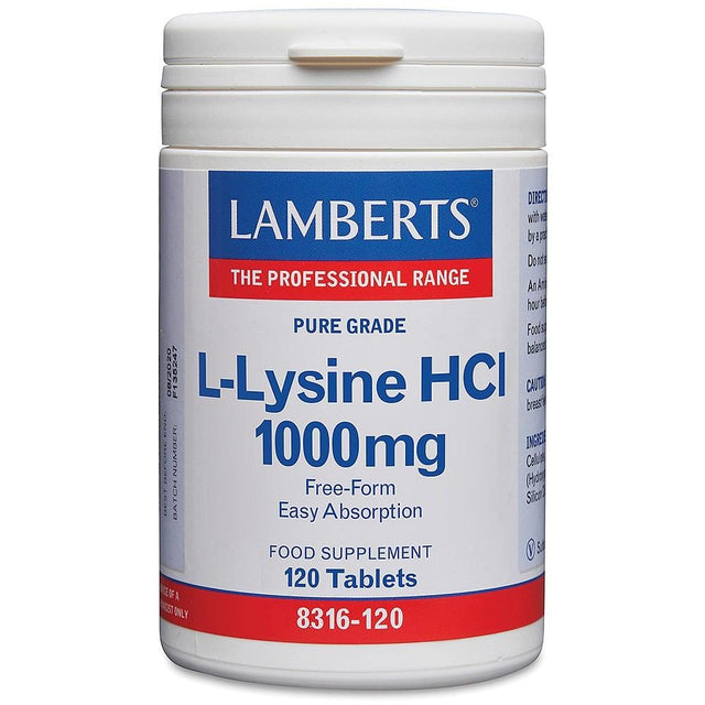 Lamberts L-Lysine 1000mg, 120 Tablets