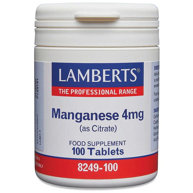 Lamberts Manganese Citrate- 4mg,100 Tablets