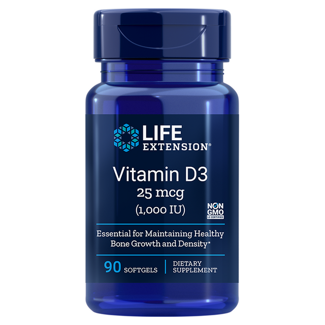 Life Extension Vitamin D3- 1000IU, 90 Softgels