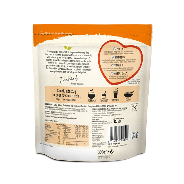 Linwoods Milled Flaxseed with Biocultures and Vitamin D, 360gr