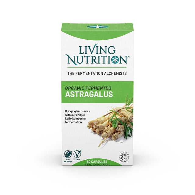 Living Nutrition Organic Fermented Astragalus, 60 Capsules