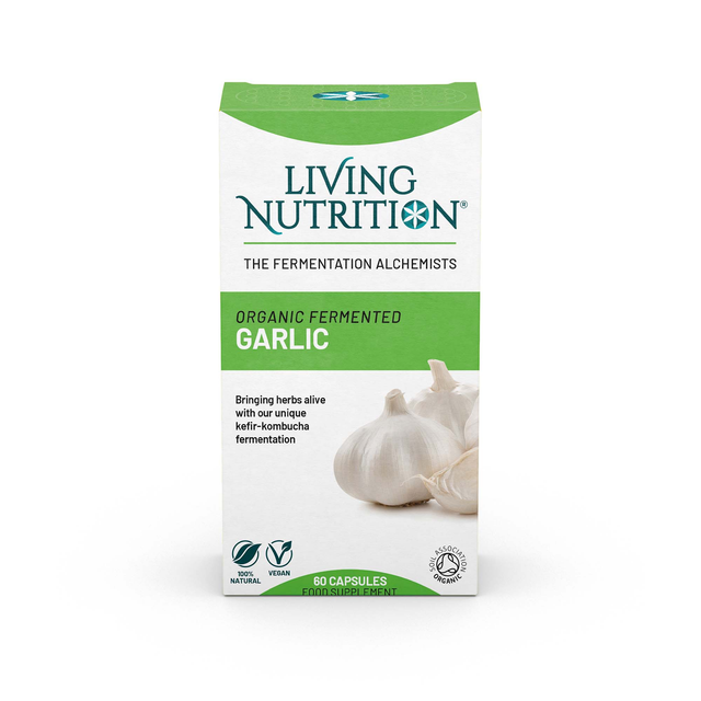 Living Nutrition Organic Fermented Garlic, 60 Capsules
