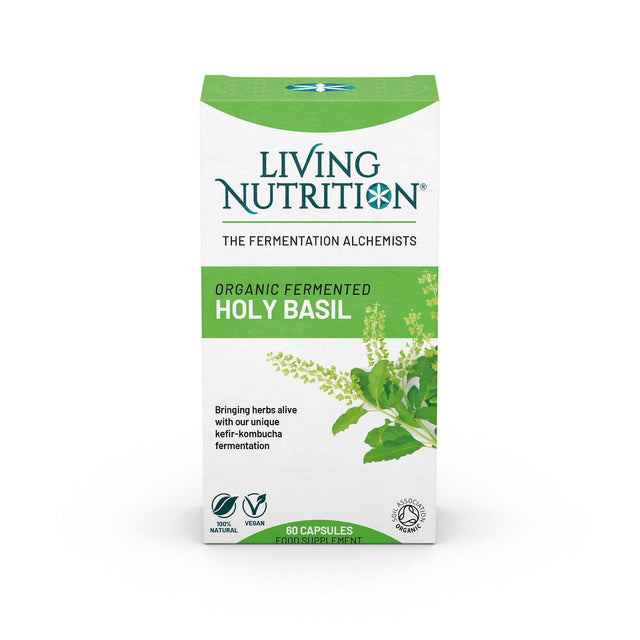 Living Nutrition Organic Fermented Holy Basil, 60 Capsules