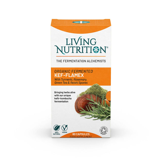 Living Nutrition Organic Fermented Kef-Flamex, 60 Capsules