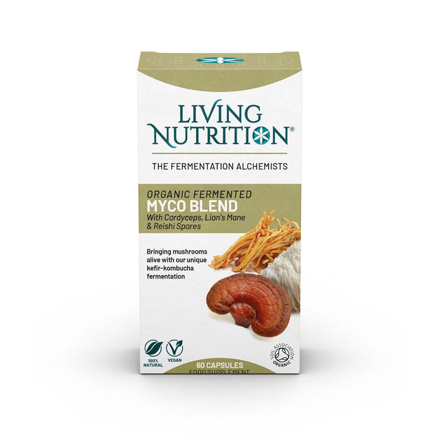 Living Nutrition Organic Fermented Myco Blend, 60 Capsules