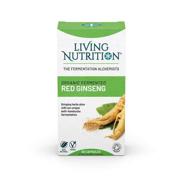Living Nutrition Organic Fermented Red Ginseng, 60 Capsules