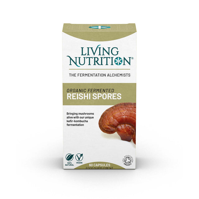 Living Nutrition Organic Fermented Reishi Spore, 60 Capsules
