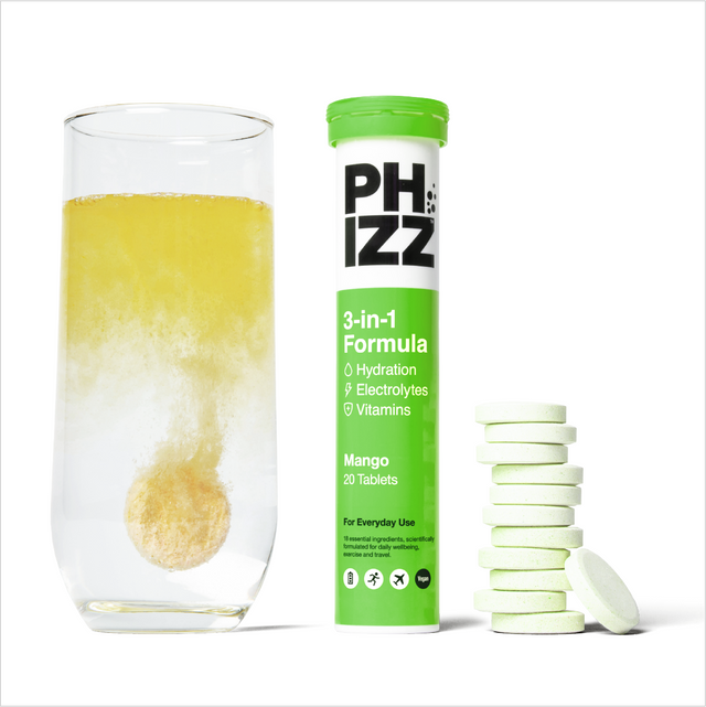 Phizz Mango 3-in-1 Hydration, Electrolytes and Vitamins Effervescent, 20 Tablets